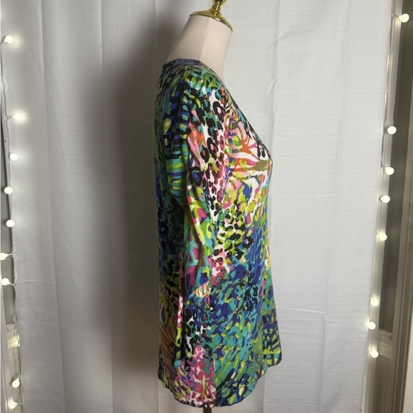 Joseph A Green and Blue Relaxed Cardigan with Graphic Design - Picture 2 of 7